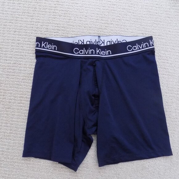 CALVIN KLEIN CK MENS BOXER BRIEFS UNDERWEAR DARK NAVY BLUE WHITE - Picture 1 of 3